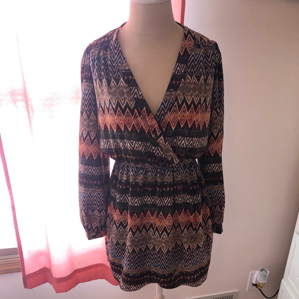 🍂 PATTERN FALL LONG SLEEVE DRESS